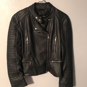 Sexy black womens moto jacket